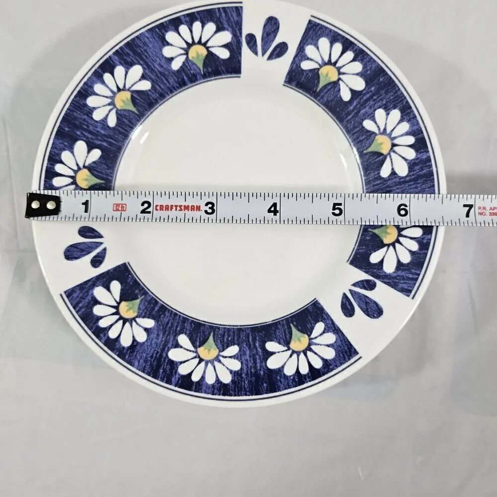 Oneida Spring Daisy Majesticware 6.5” Ceramic Dessert Bread Plates – Set of 4